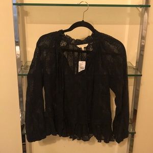 Rebecca Taylor Navy Lace Blouse